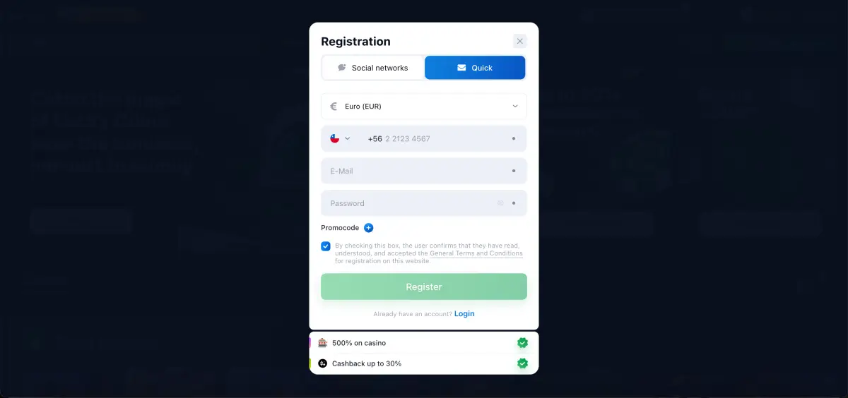 Registration at Lucky Star to play Avia Masters