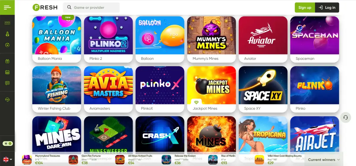 Welcome bonus for Avia Masters in Fresh casino