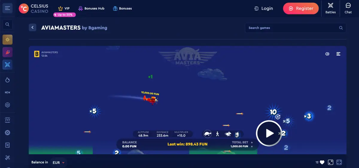 Avia Masters with turtle to lightning speed controls