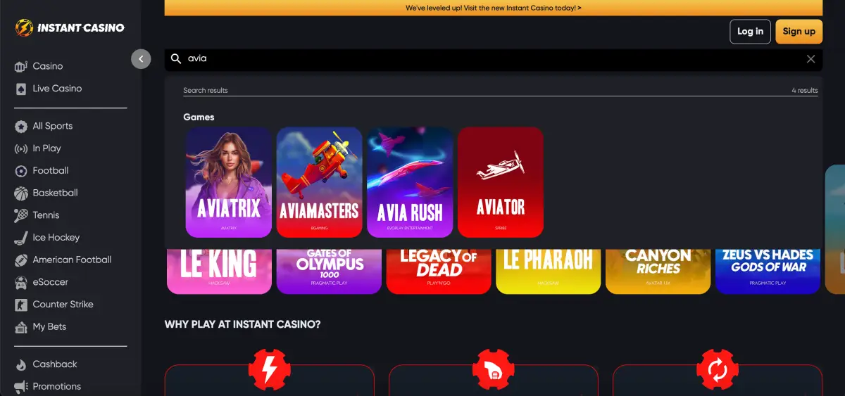 How to play Avia Masters in Instant casino with fast payouts